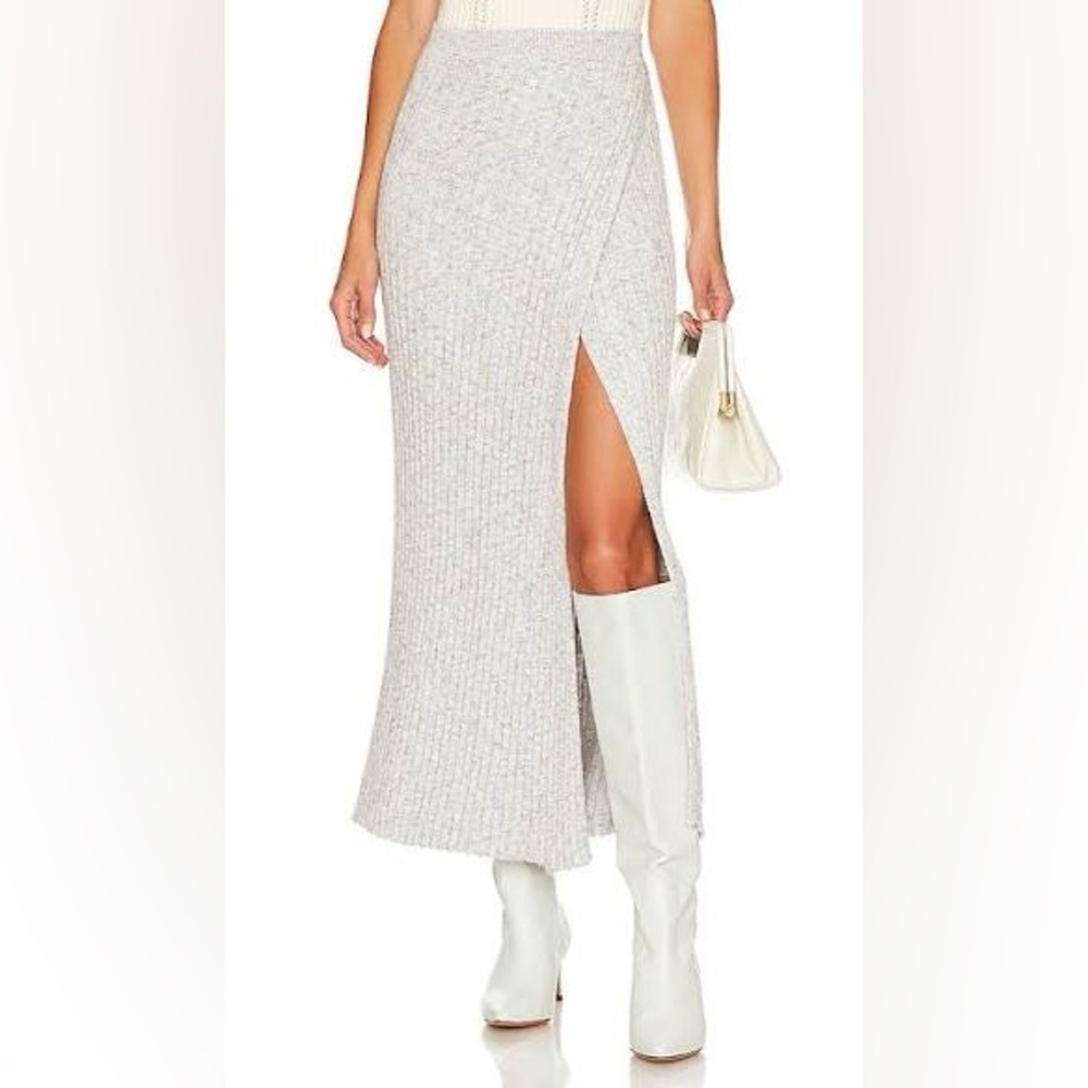 Free People Better Days Midi Skirt — Gray